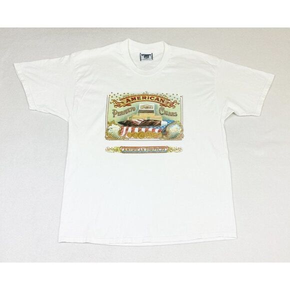 Vintage American Perfecto Cigars T-shirt White XL Smoking - Picture 2 of 9